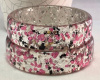 LG169 silver, pink & black confetti lucite bangles